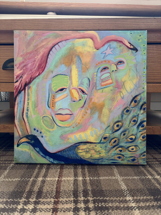 Dancing Flamingo - 40 x 40cm